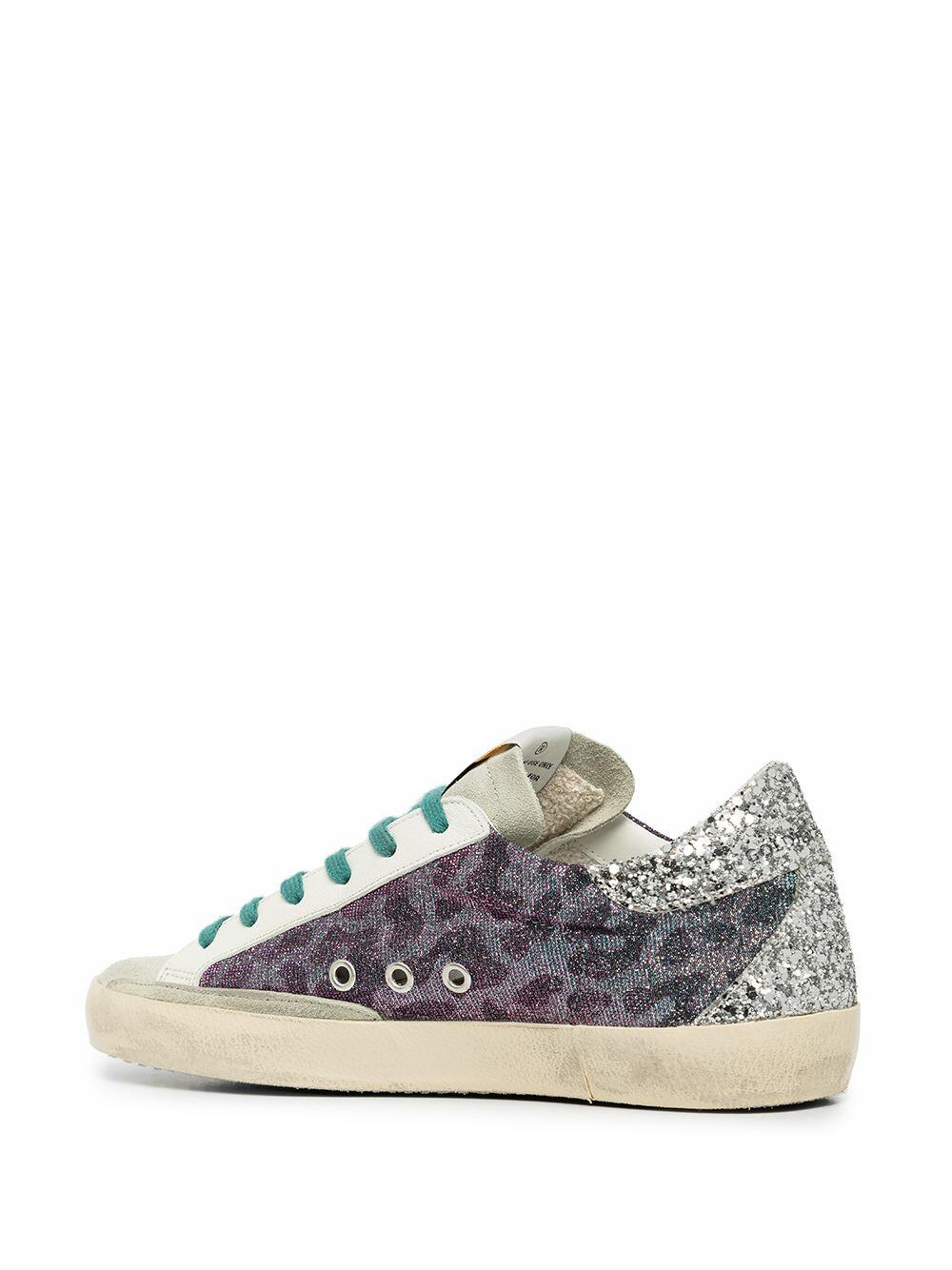 Golden Goose - Super-Star Purple & Black Leopard Low Top Sneaker