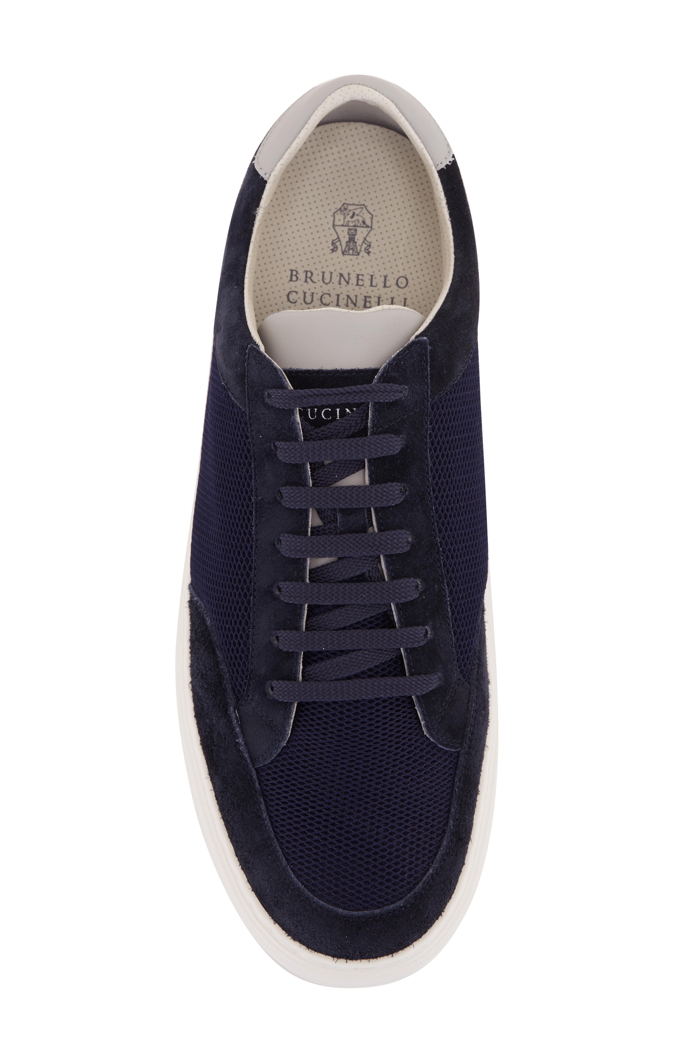 Brunello Cucinelli - Navy Mixed Media Airsole Sneaker