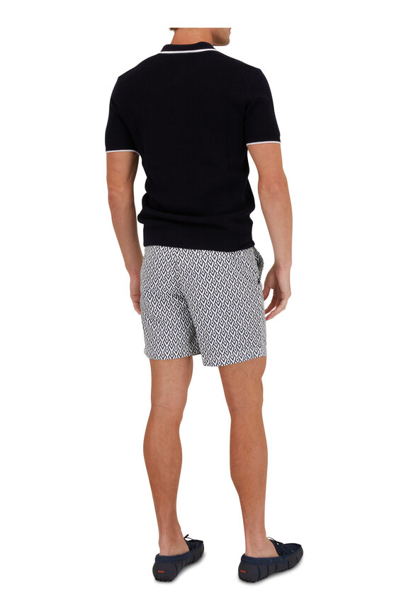 Orlebar Brown Horton Navy Johnny Collar Tipped Polo - view 4