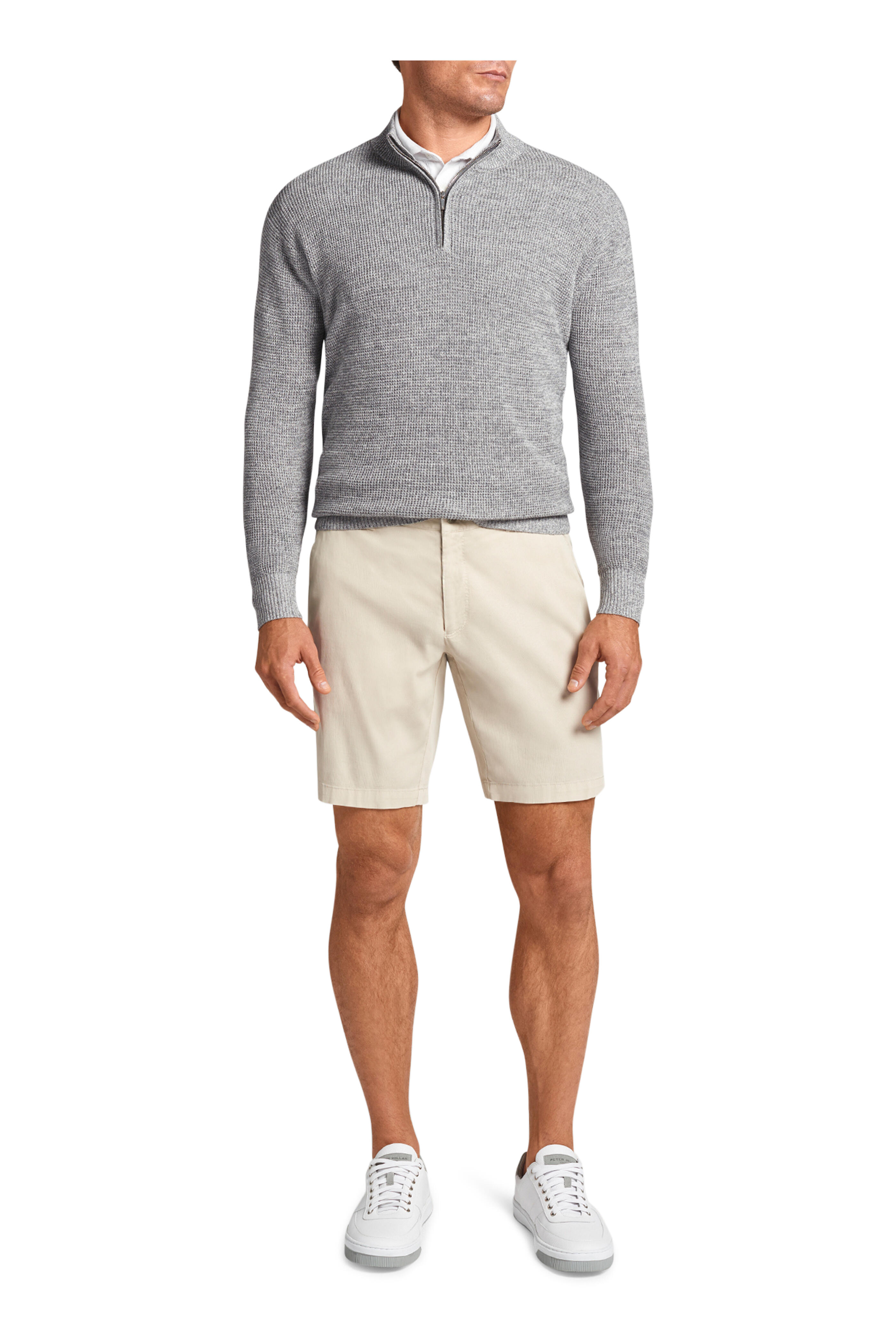 Peter Millar - Kitts Twisted Gale Gray Quarter Zip Pullover