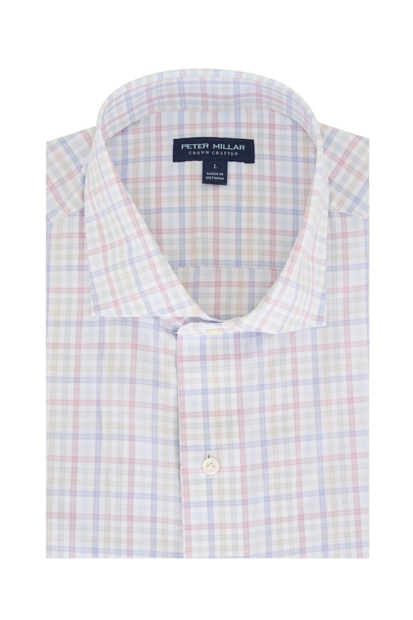Peter Millar Basin Multicolor Plaid Performance Sport Shirt