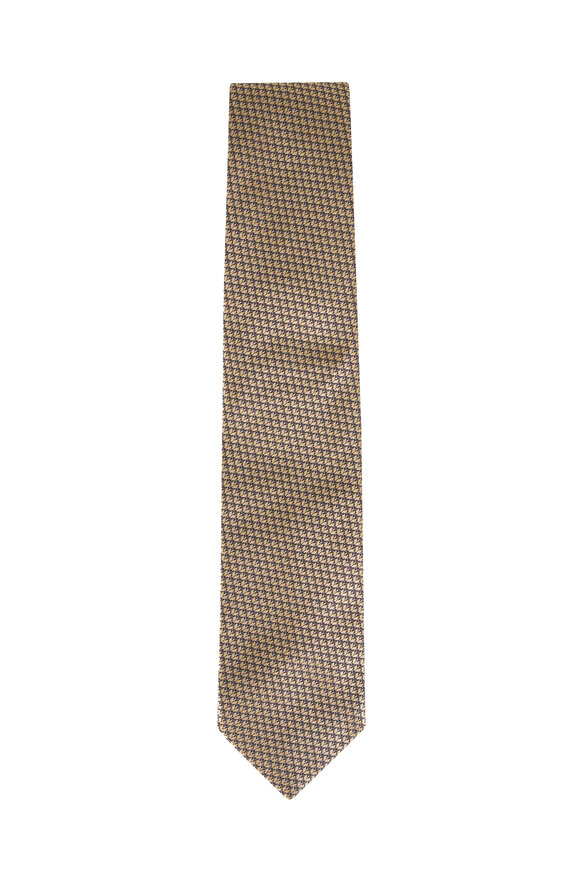 Brioni Pale Yellow Micro Jacquard Silk Necktie - view 1