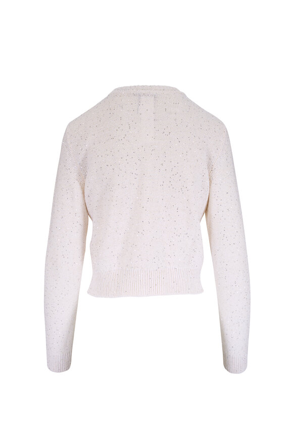 Akris Ecru Micro Sequin Knit Cardigan - view 2