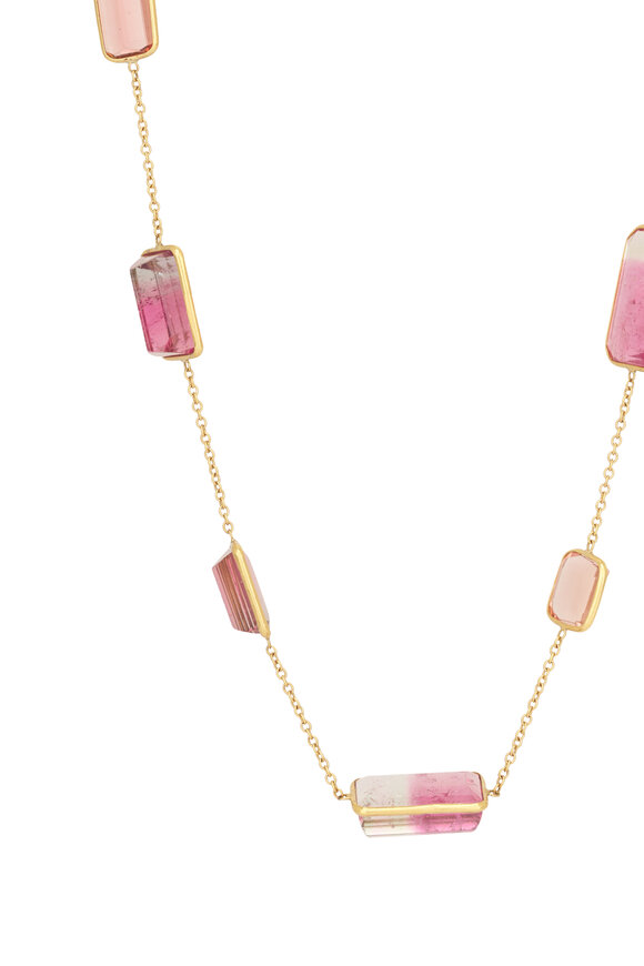 Renee Lewis 18k Yellow Gold Antique Tourmaline Necklace - view 2