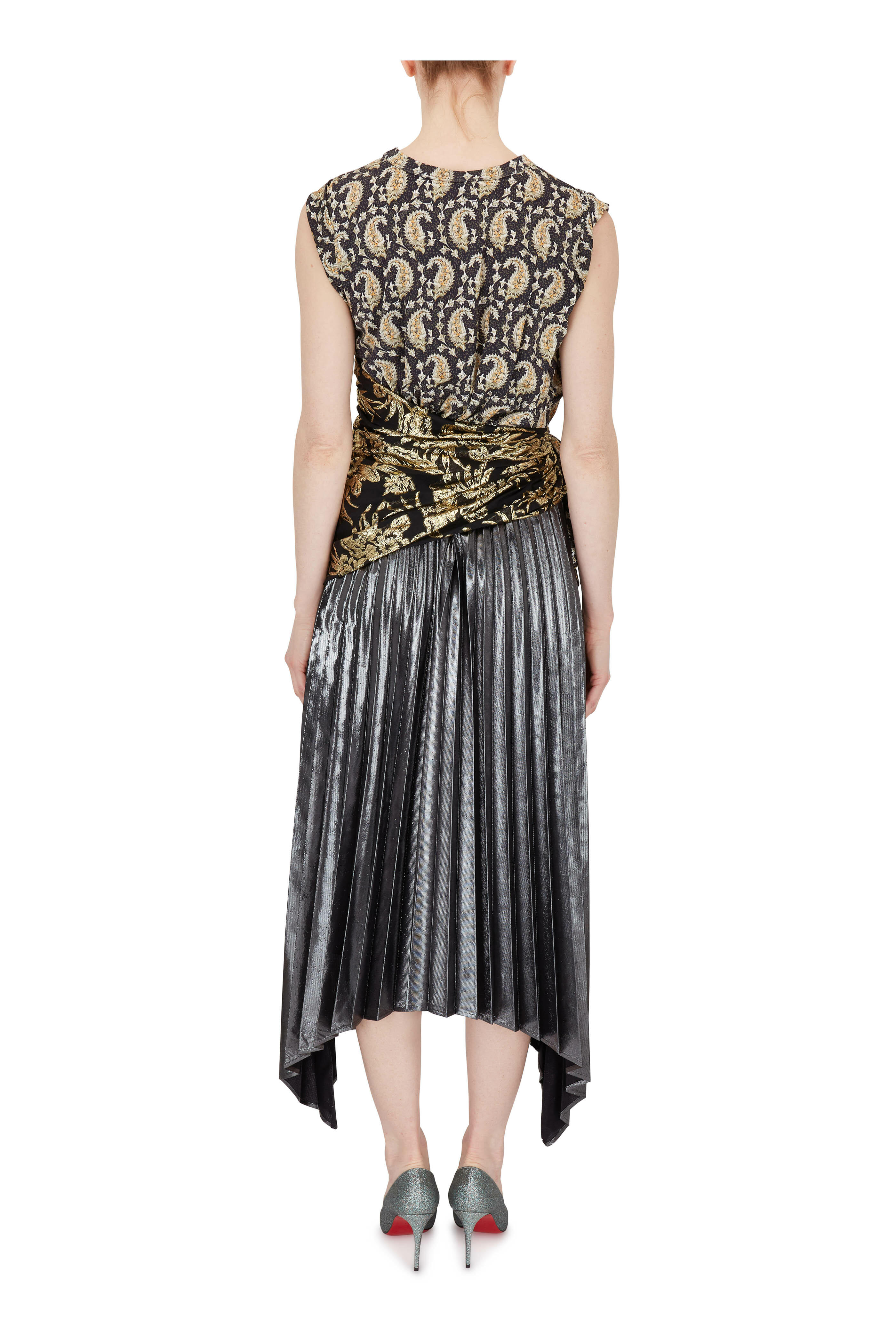 Christian Louboutin - Drama Metallic Light Blue Glitter Pump, 85mm