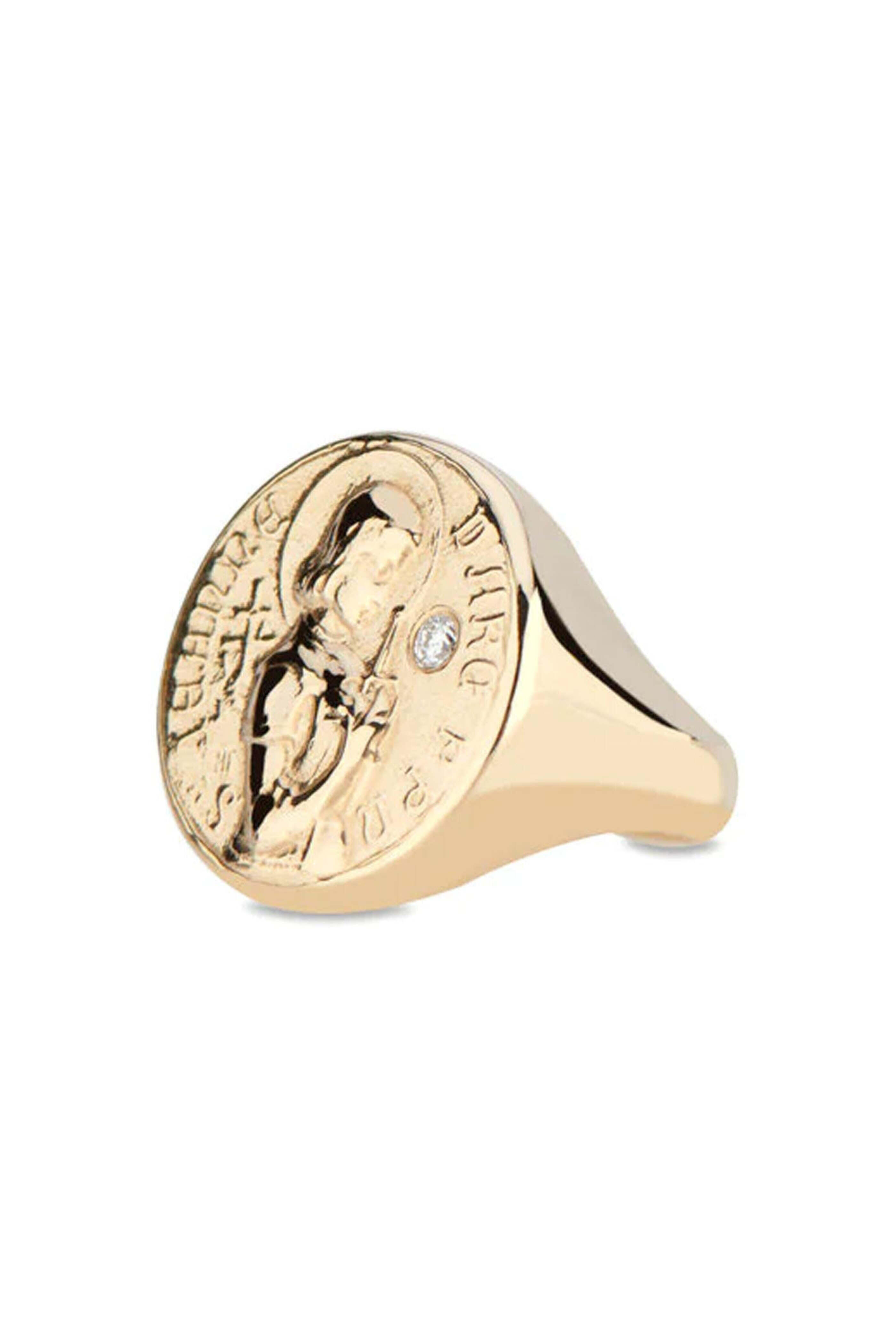Dru - Joan of Arc Diamond Signet Ring