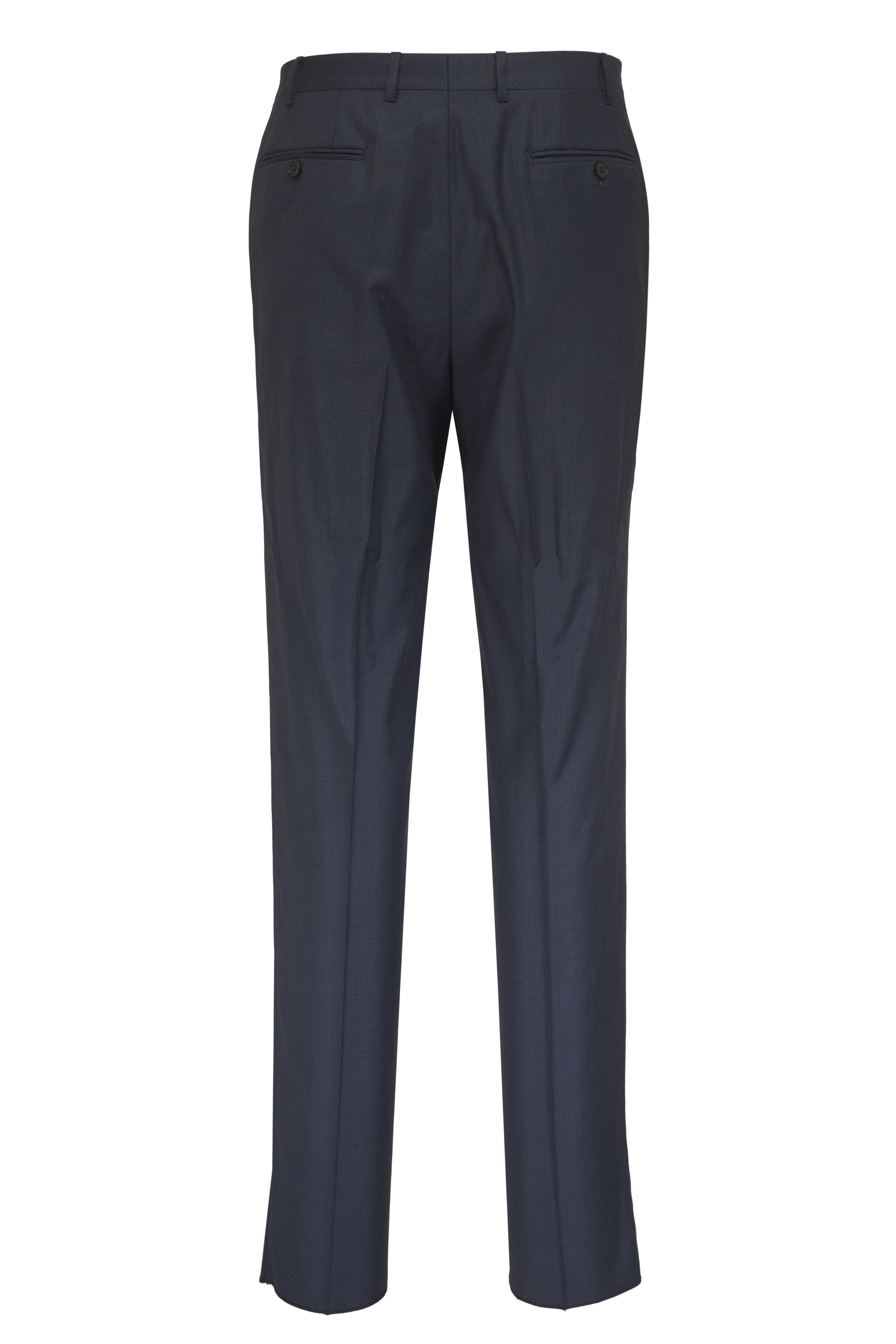 Canali - Aqua Blue Tonal Glen Plaid Wool Suit - view 5