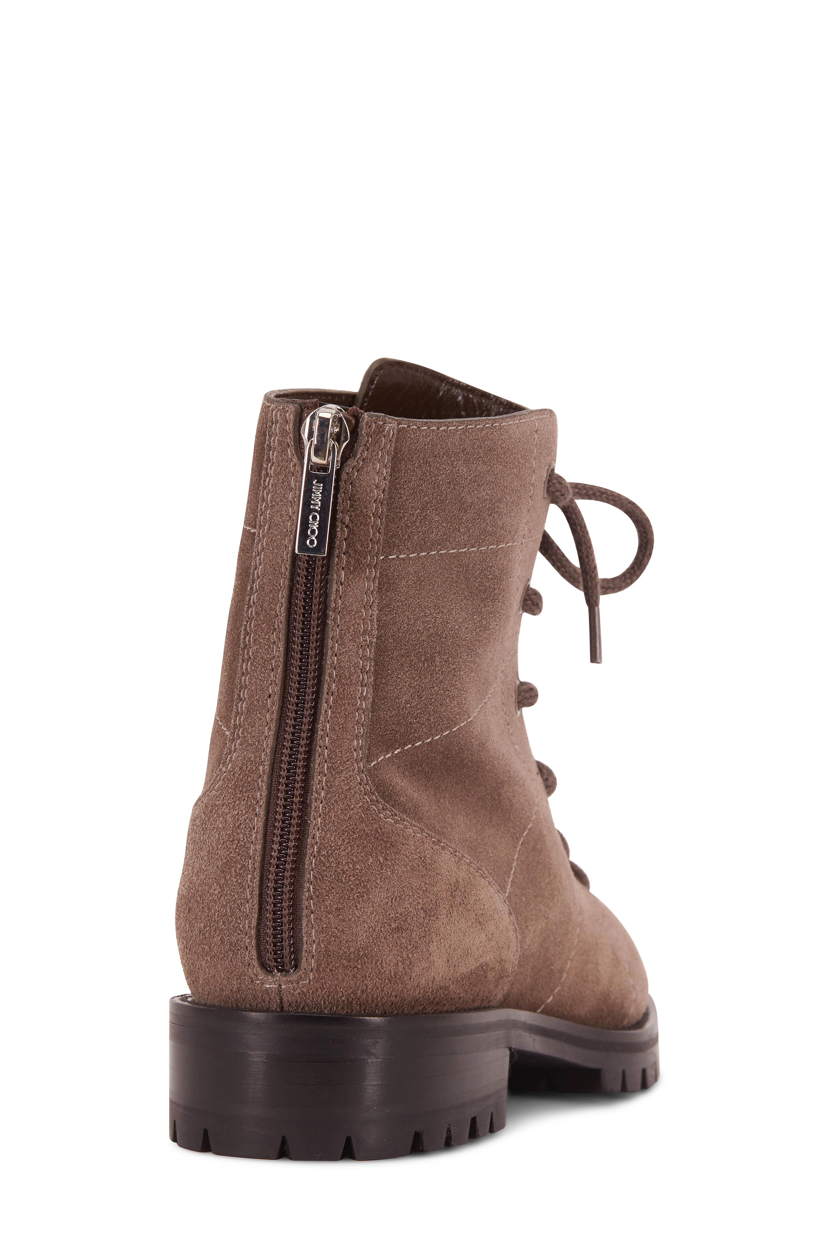 Jimmy Choo - Bren Mink Velvet Suede Crystal Lace-Up Boot - view 3