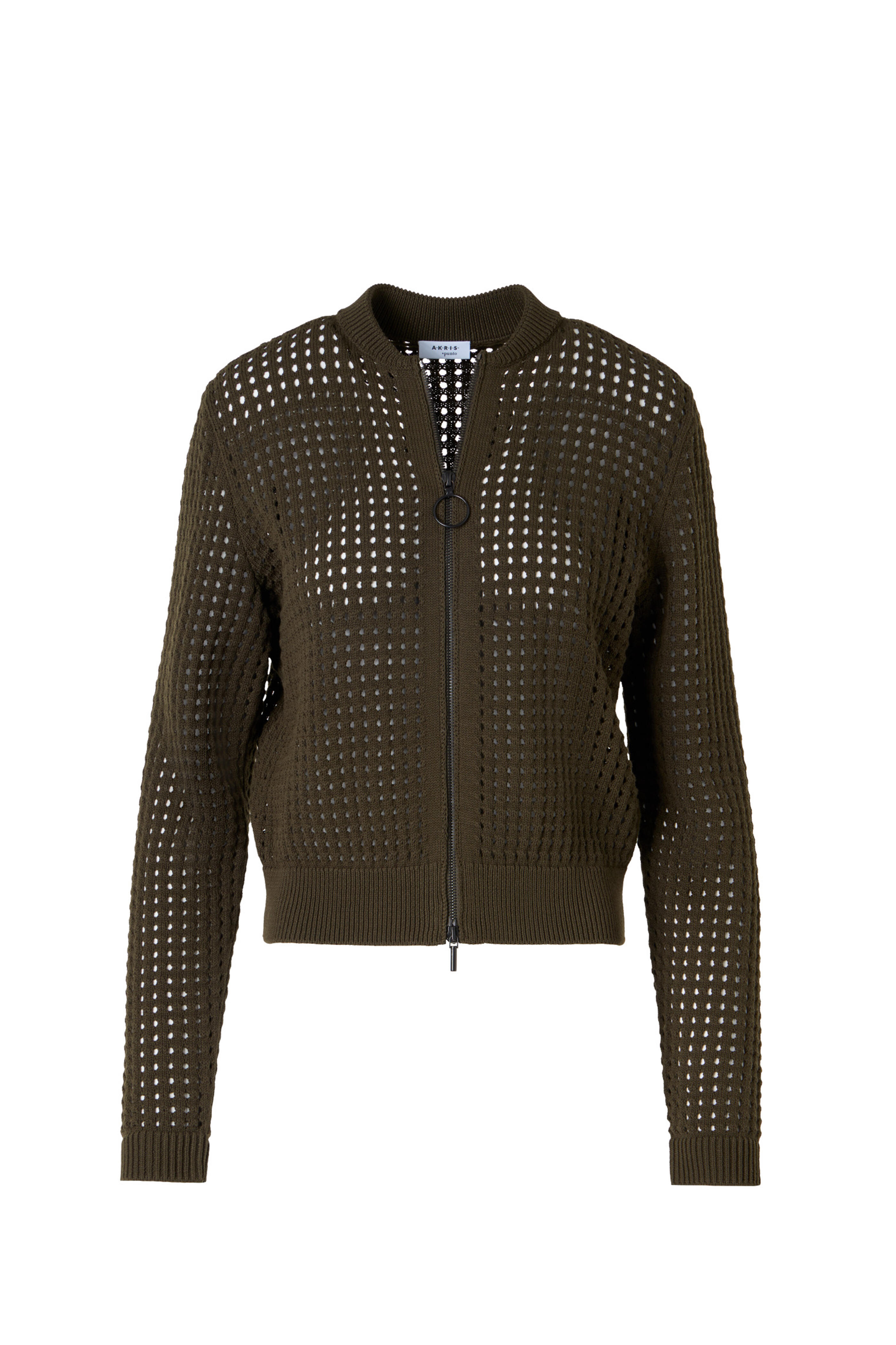Akris Punto - Knit Chunky Cotton Mesh Bomber Zip - view 1