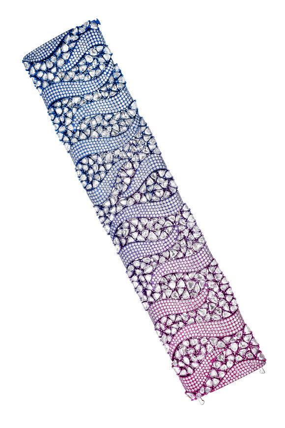 Ruchi 18k White Gold Aurora Pave Diamond Bracelet - view 2