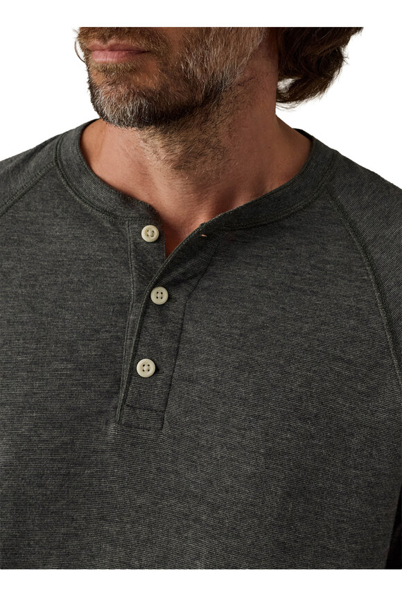 Faherty Brand Deep Olive Feeder Cloud Henley - view 5