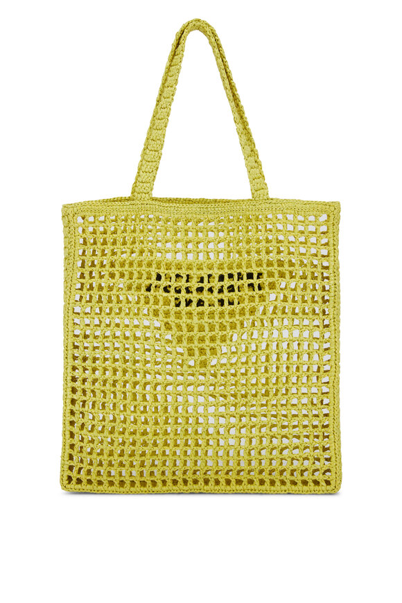 Prada - Cedro Crochet Raffia Tote 