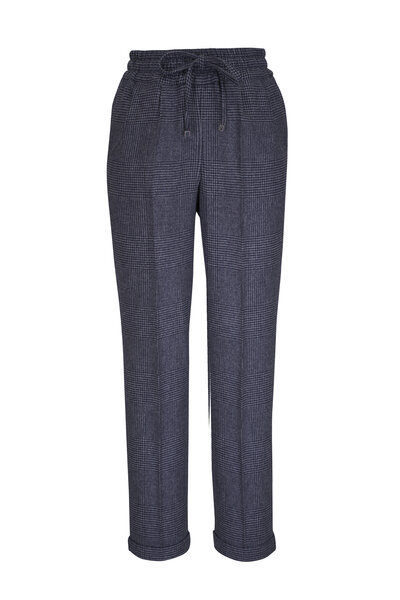 Loewe - Dark Navy Draped Crop Pant | Mitchell Stores