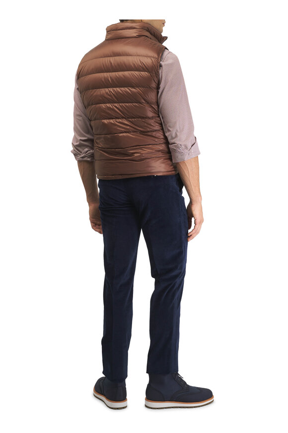 Maurizio Baldassari Navy Stretch Corduroy Flat Front Pant - view 4