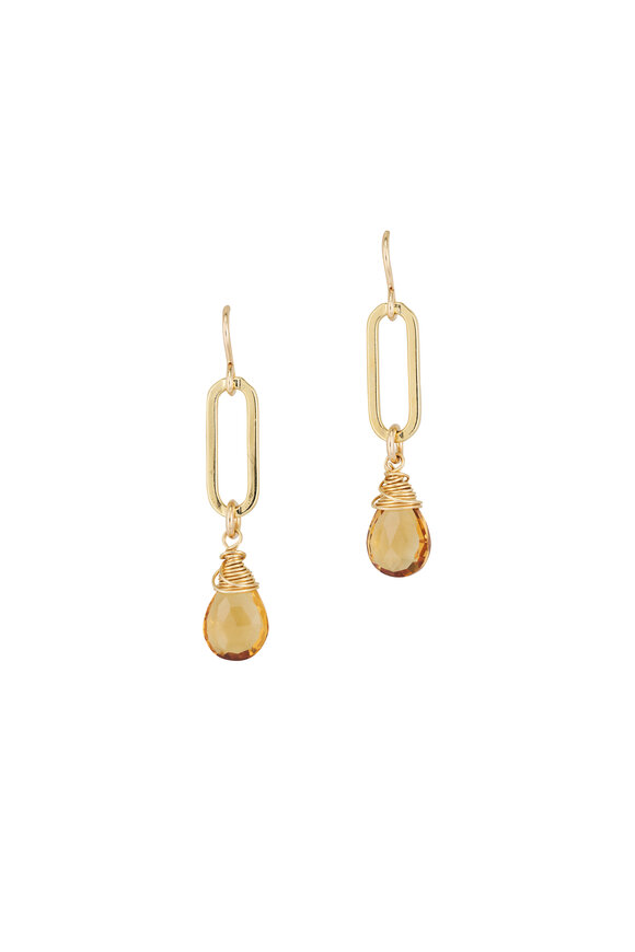 Cristina V. - Citrine Wire Wrapped Paperclip Earrings