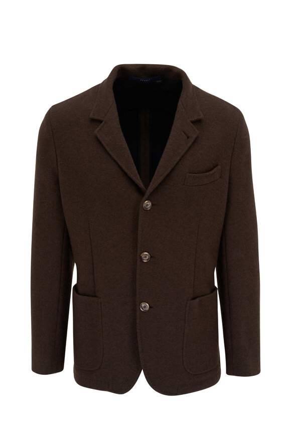 Fedeli Brown & Navy Double-Faced Cashmere Jacket - view 1