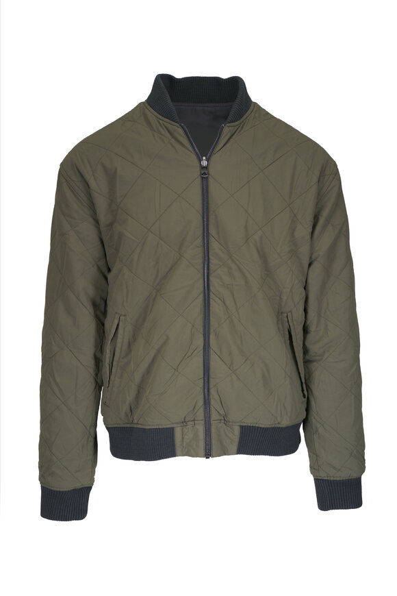 Faherty Brand - Charcoal & Sage Reversible Surplus Bomber Jacket