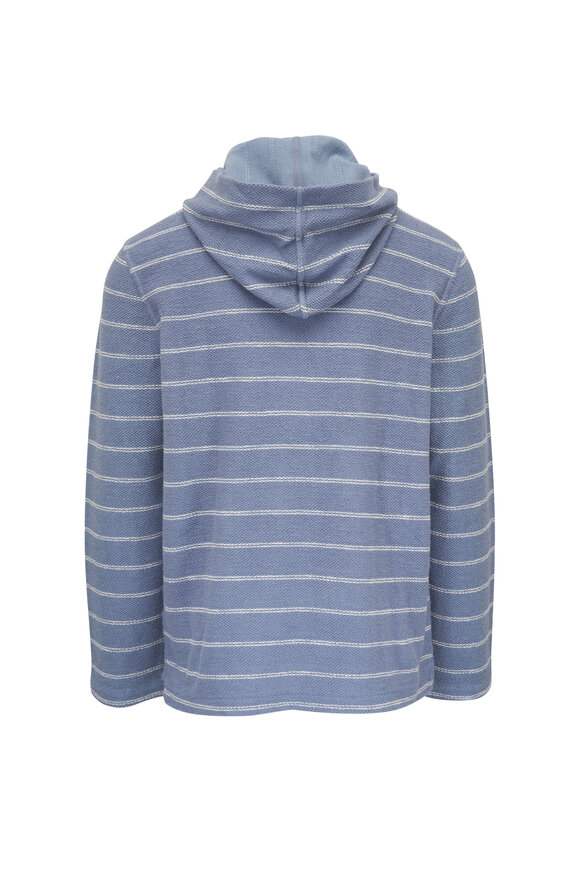 Faherty Brand Whitewater Slate Point Stripe Cotton Hoodie - view 3
