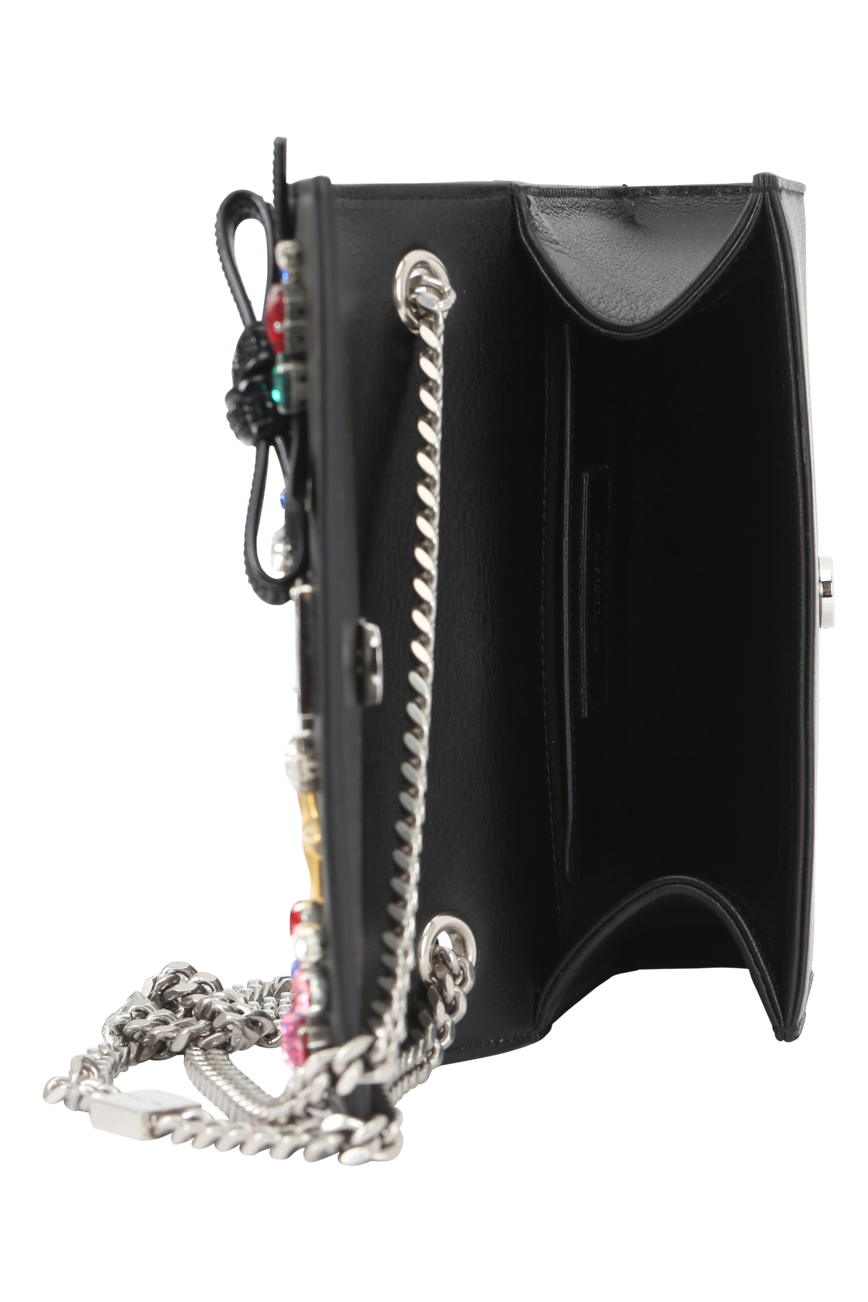 Saint Laurent - Kate Monogram Black Jewelled & Studded Chain Bag