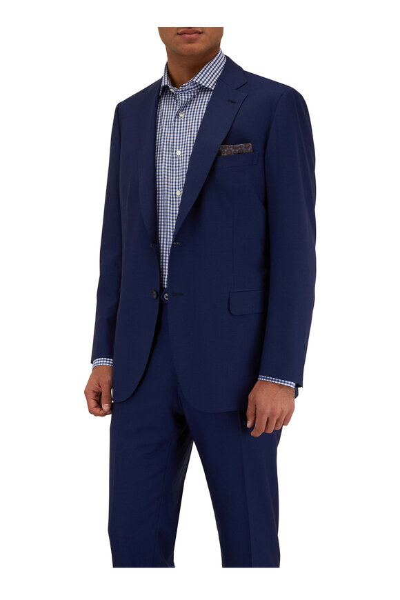 Brioni - Fancy Solid Blue Suit 