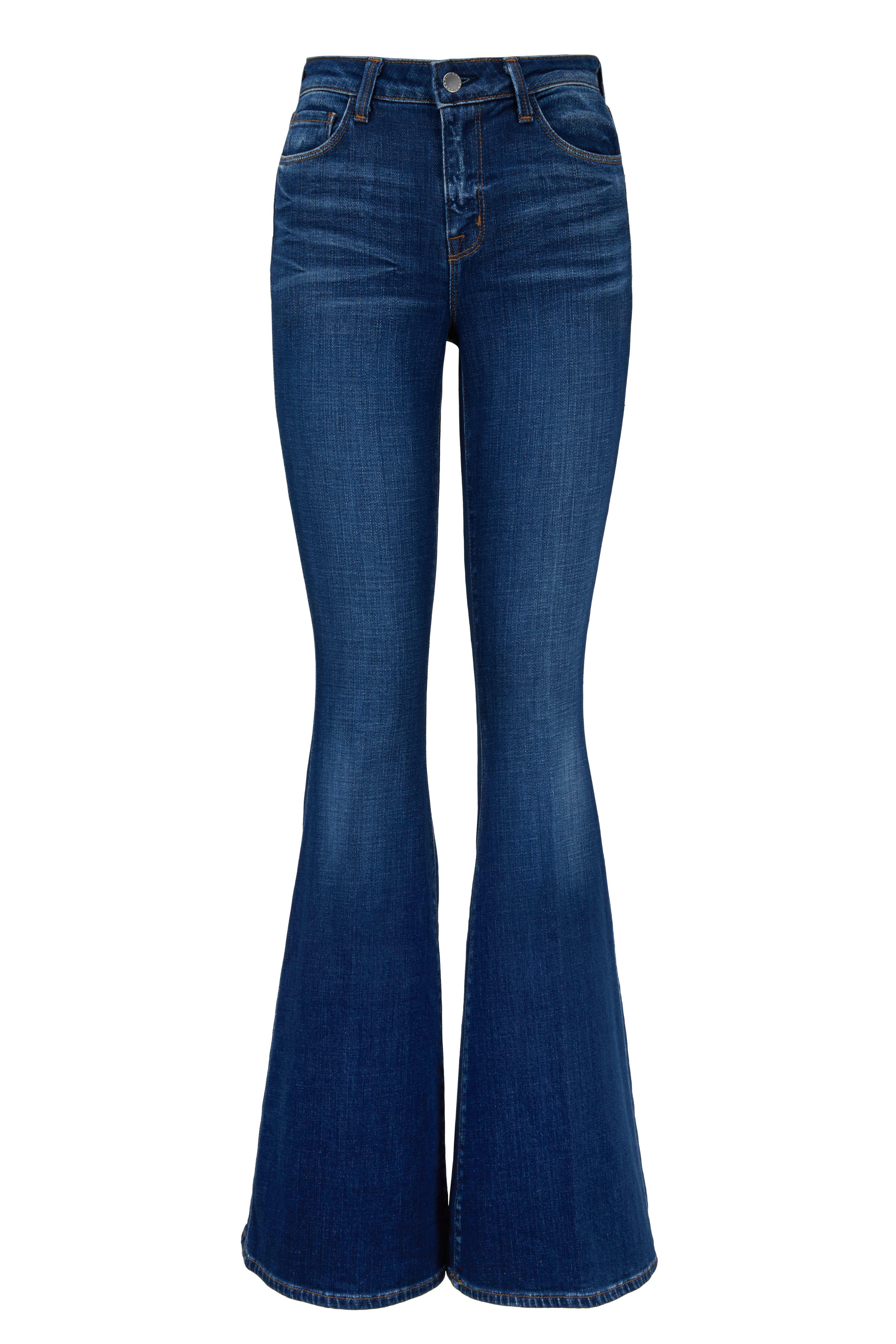 L'Agence - Solana Dark Wash High-Rise Big Flare Jean