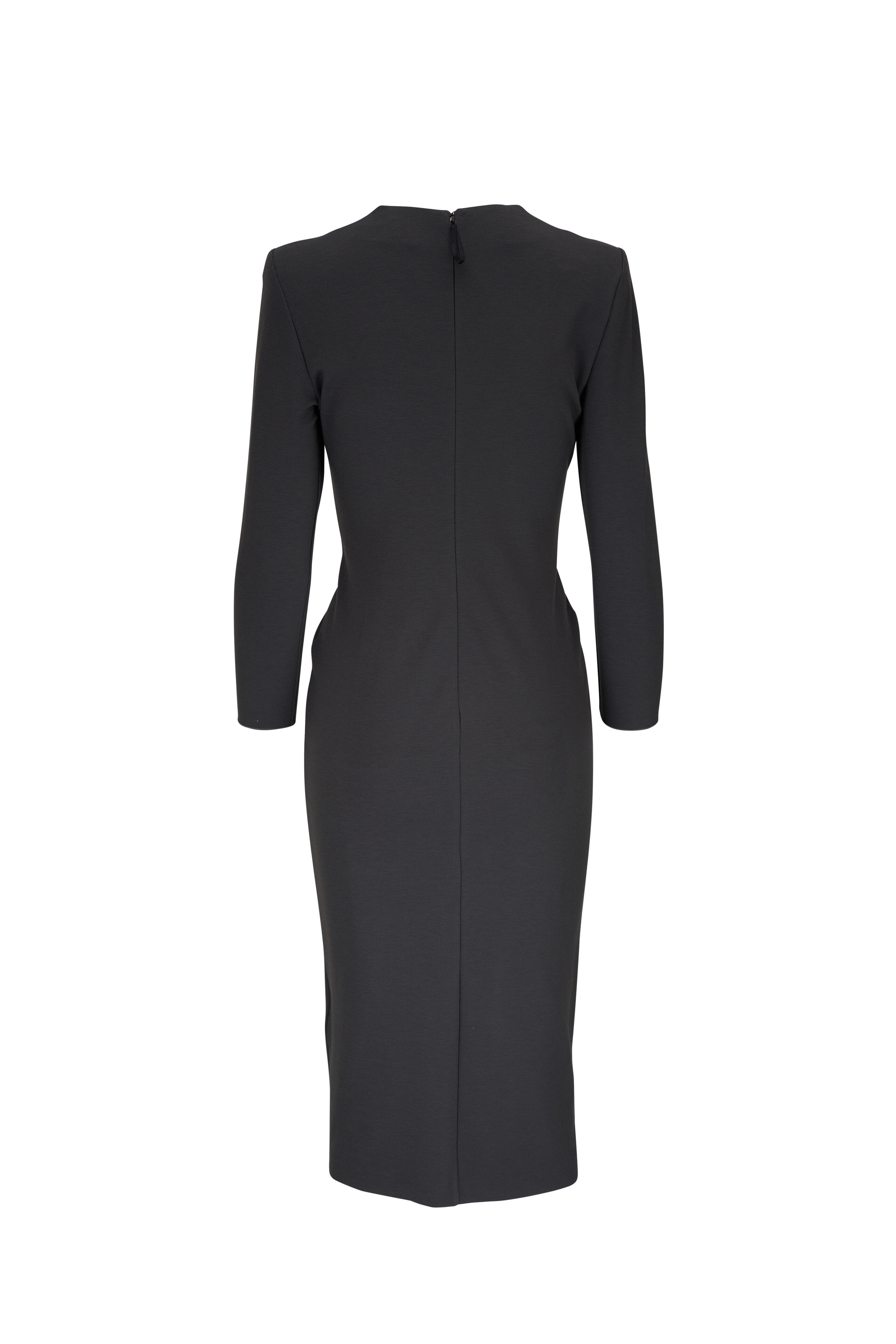 Giorgio Armani - Dark Gray Milano Jersey Tab Front Midi Dress