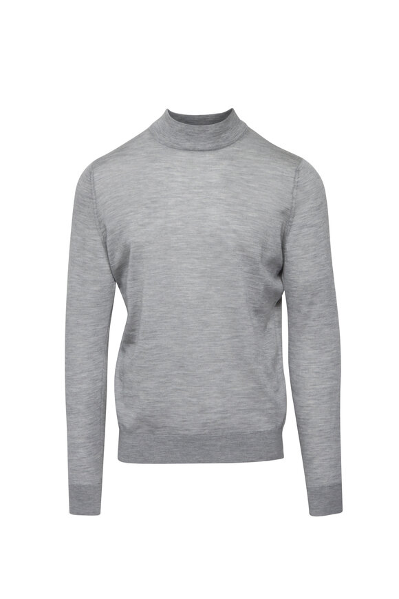 Colombo Gray Cashmere Mock Neck Sweater