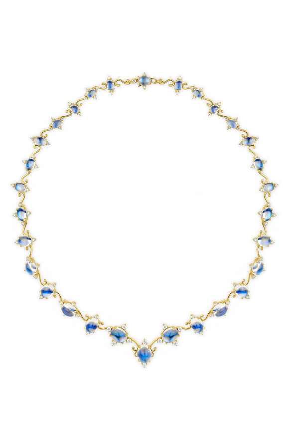 Paul Morelli 18k Yellow Gold Diamond Moonstone Tiered Necklace - view 1