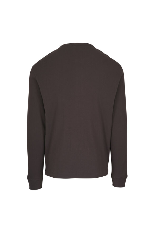 Vince Arabica Off White Cotton Ribbed Henley - view 2