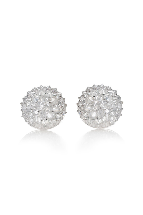 Nam Cho - 5.96CT Diamond Half Ball Stud Earrings