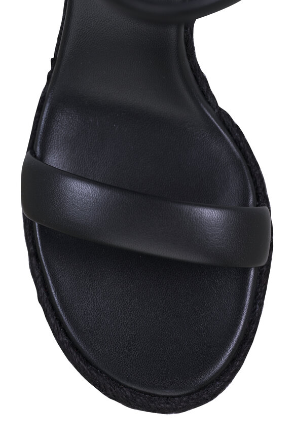 Gianvito Rossi Black Woven Leather Espadrille Wedge - view 5