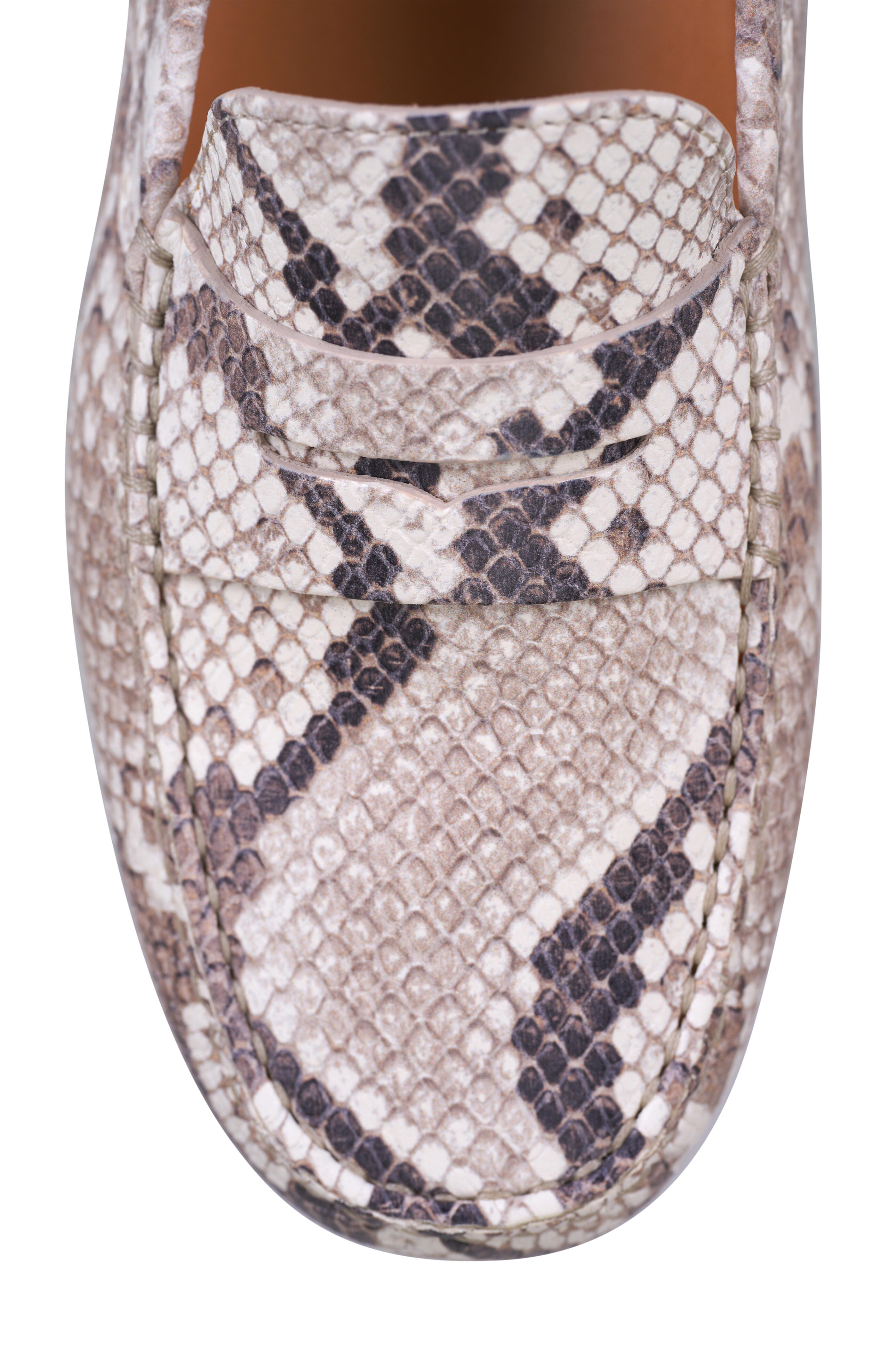 Tod's - Gommino Beige Printed Leather Loafer