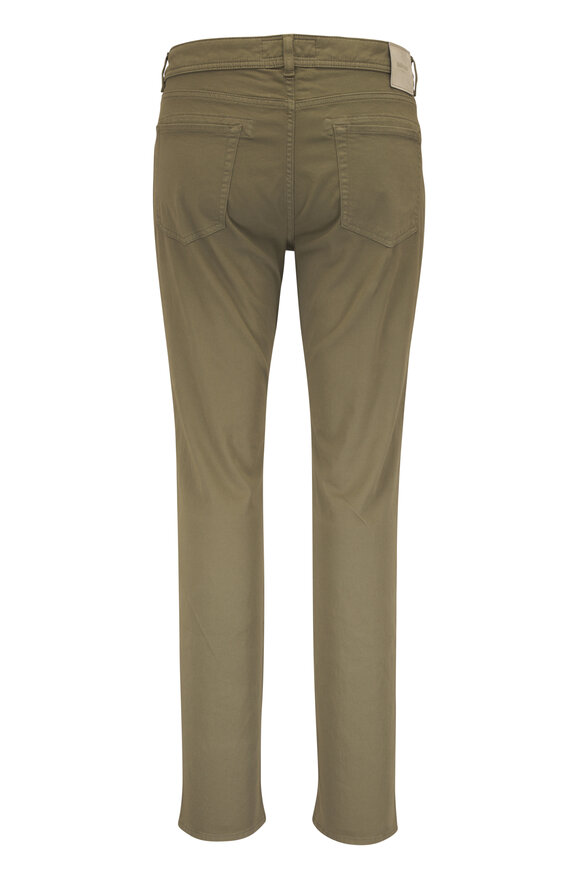 Barmas Olive Green Stretch Cotton Five Pocket Pant - view 3