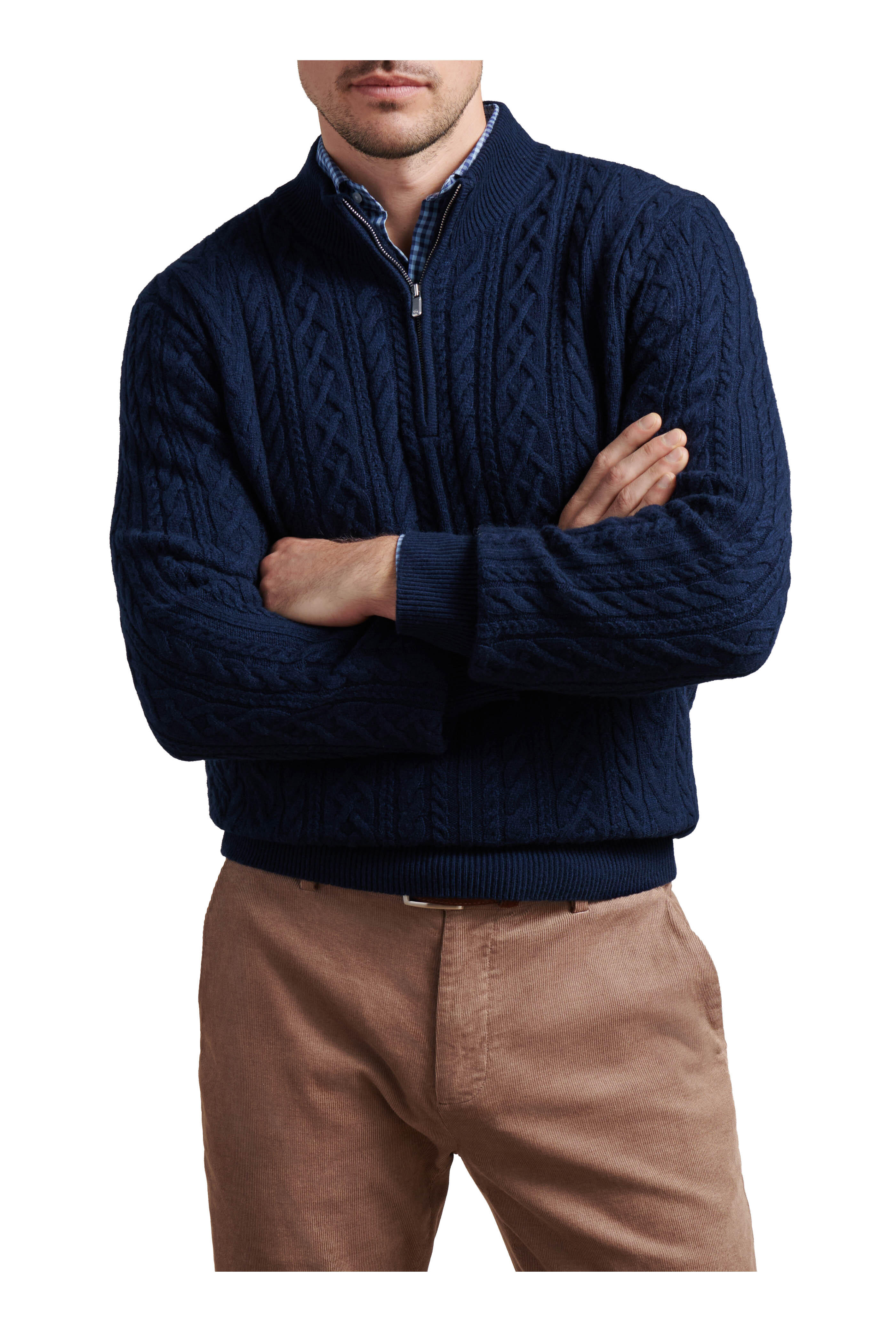 Peter Millar - Crescent Ridge Navy Quarter Zip Sweater