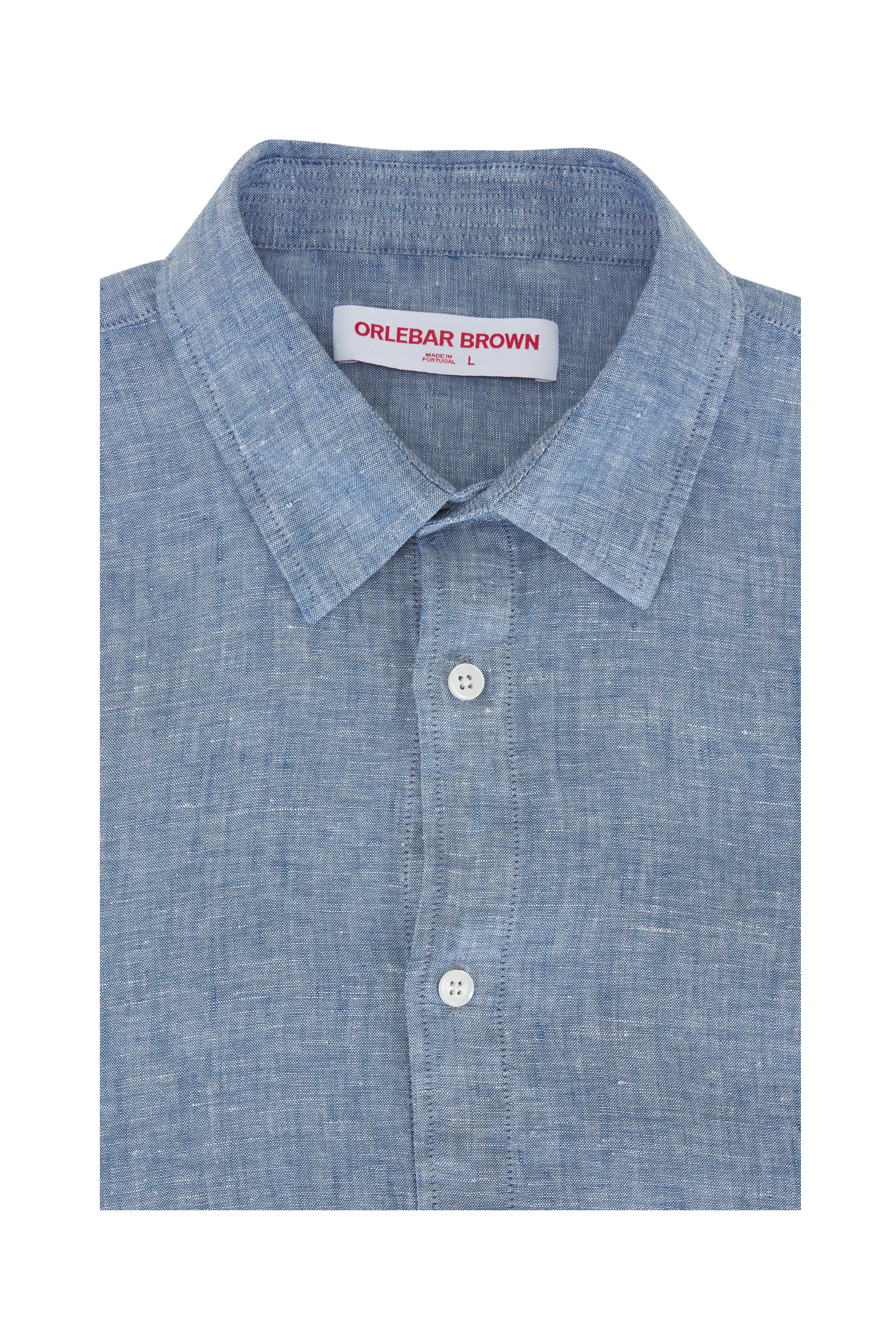 Orlebar Brown - Justin Light Blue Chambray Linen Shirt