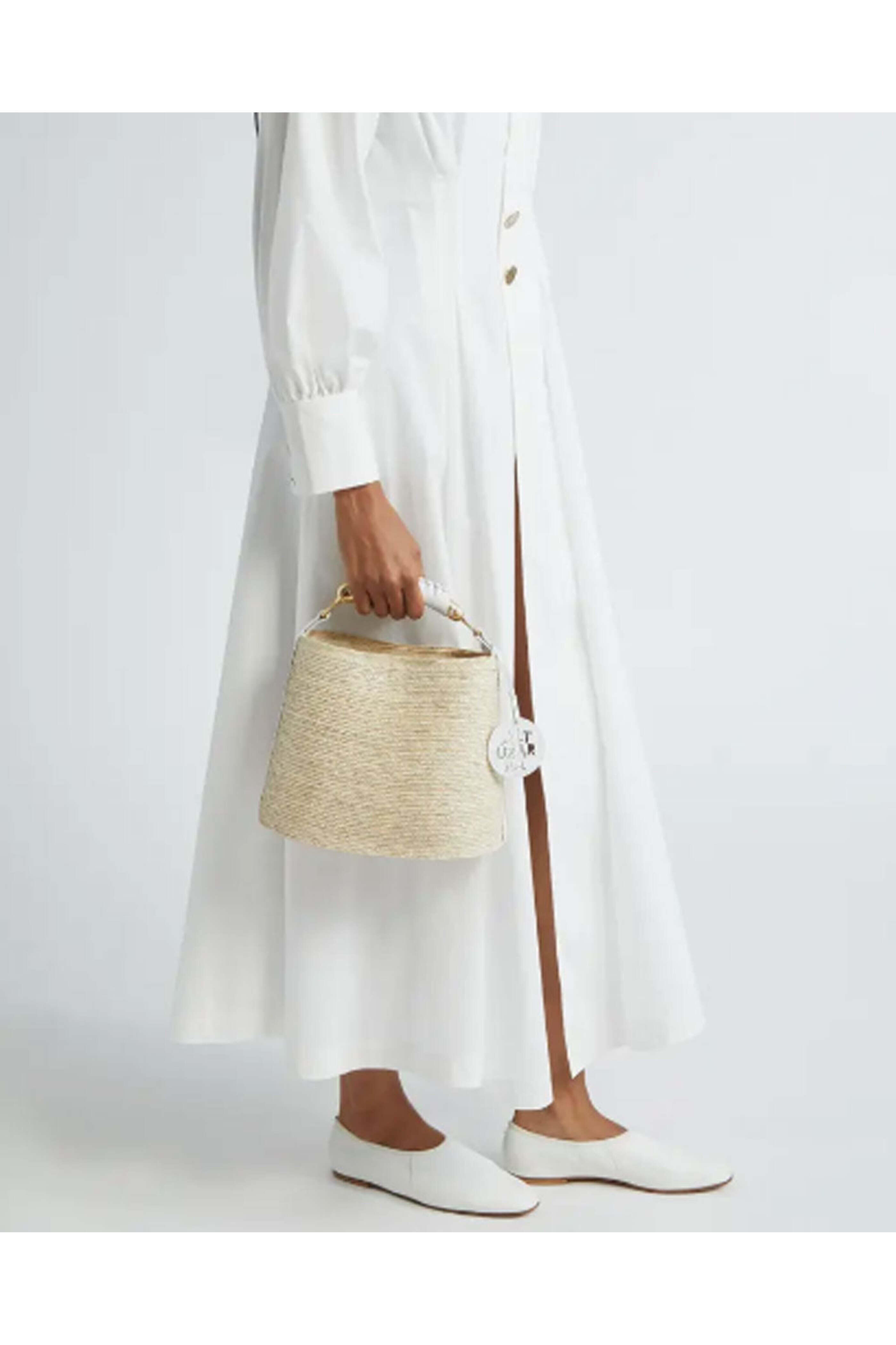 Altuzarra - Mini Watermill Metal Top Handle in Natural & White