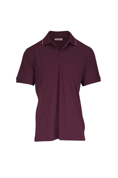Orlebar Brown - Horton Navy Johnny Collar Tipped Polo