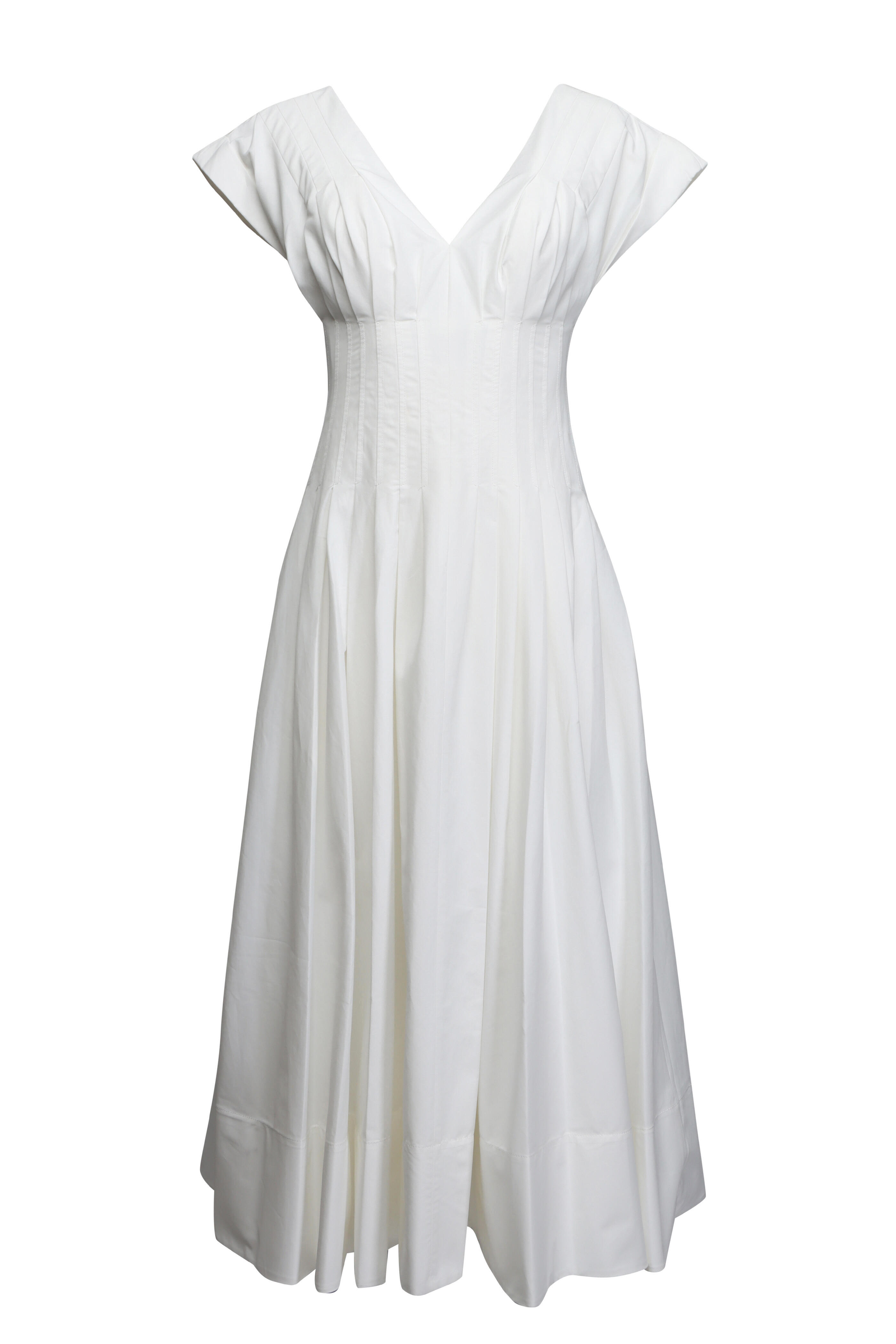Simkhai - Nina White Pleated Midi Dress