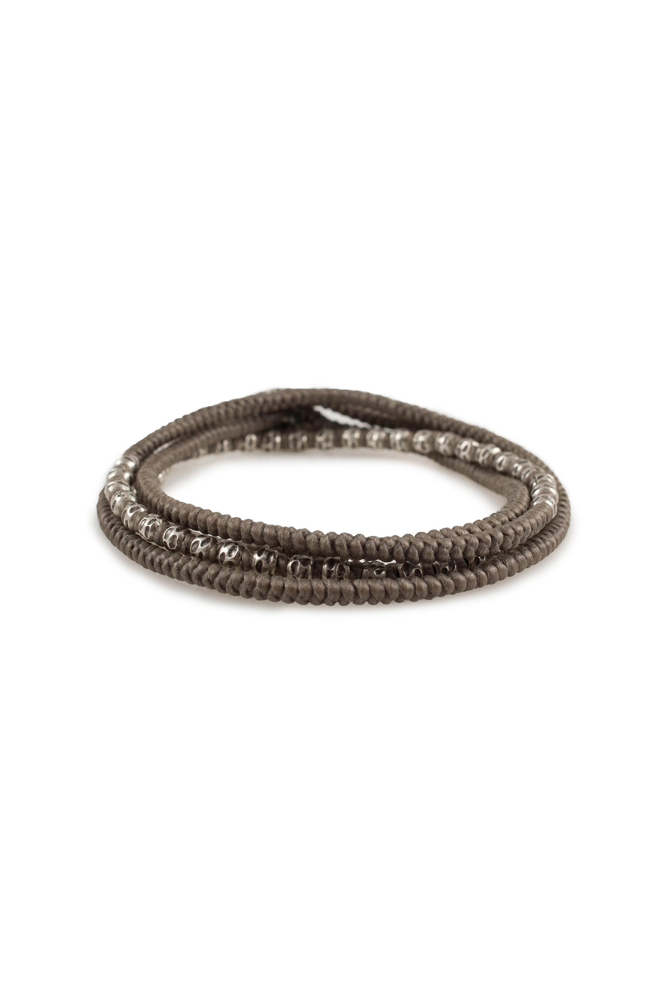M. Cohen - Silver Taupe Knotted Wrap Bracelet