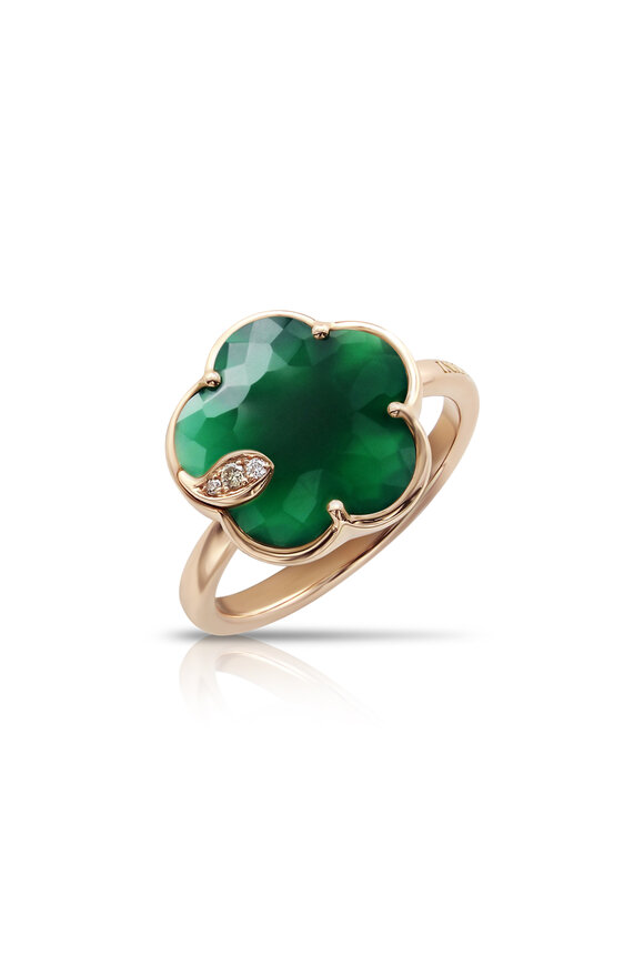 Pasquale Bruni 18k Rose Gold Green Agate Joli Ring