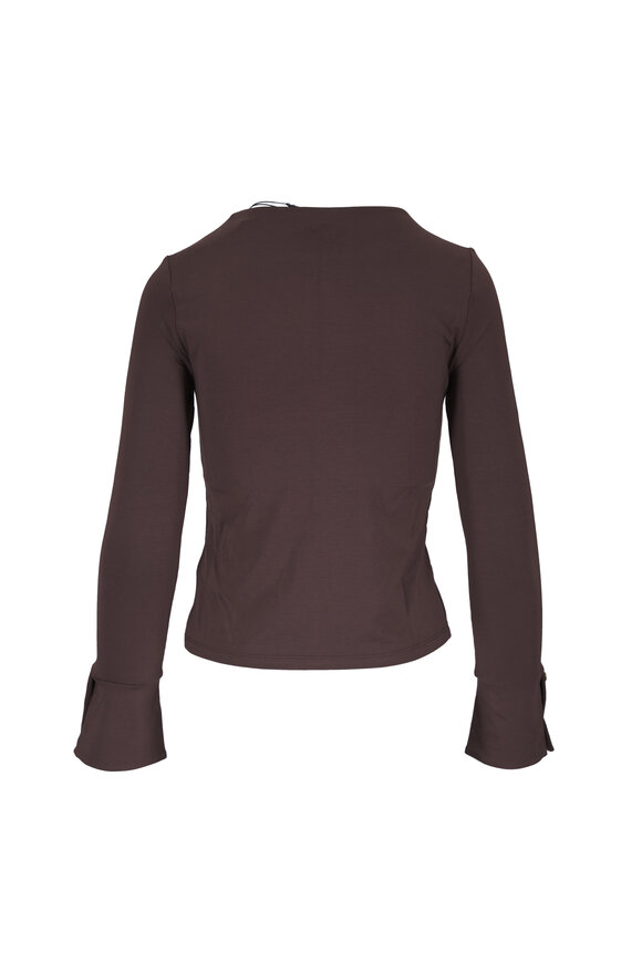 Veronica Beard Zyris Espresso Jersey Key-Hole Top - view 2
