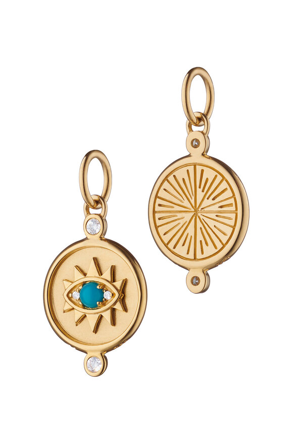 Monica Rich Kosann 18k Yellow Gold Mini Evil Eye Charm