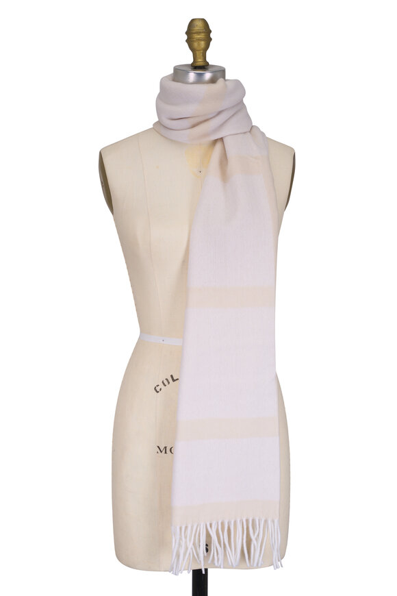 Totême Bone Monogram Jacquard Wool Scarf