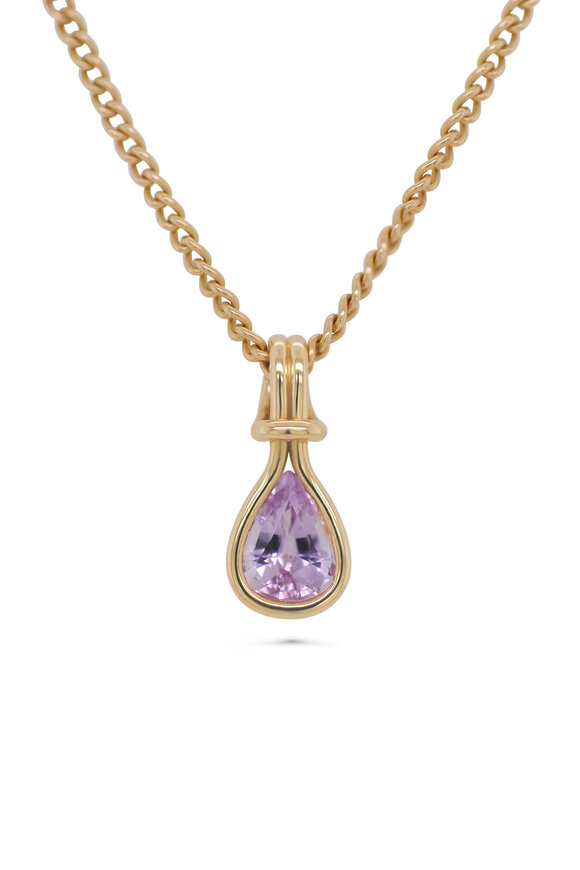 Kali Zoe 18k Yellow Gold Pink Spinel Hitch Pendant - view 1