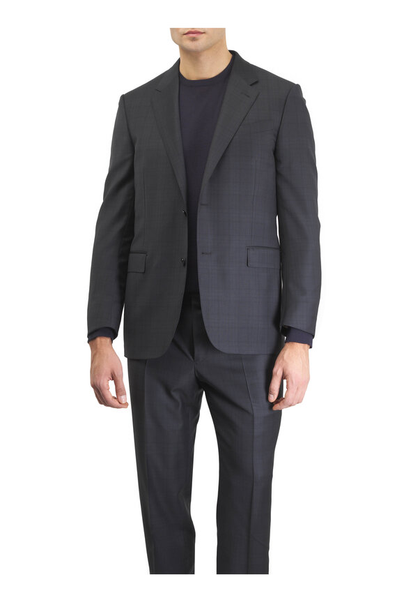 Zegna Trofeo Charcoal Gray Wool Suit - view 2