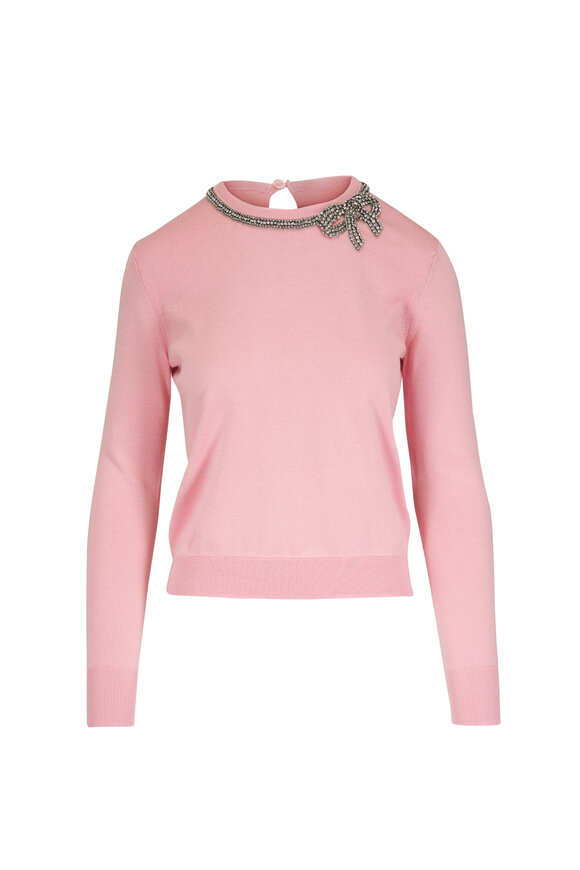 Thom Browne - Light Pink Cashmere Deep V-Neck Sweater
