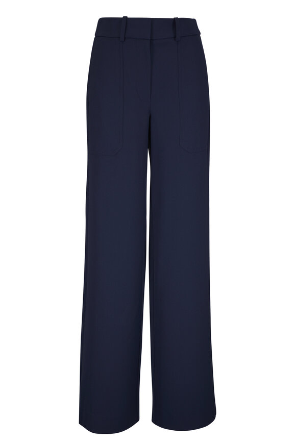 Veronica Beard Cole Navy Wide Leg Pant