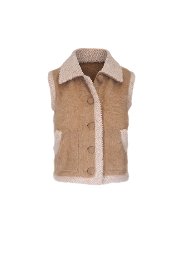 Guest in Residence Grizzley Taupe Cashmere Wrangler Vest - view 1