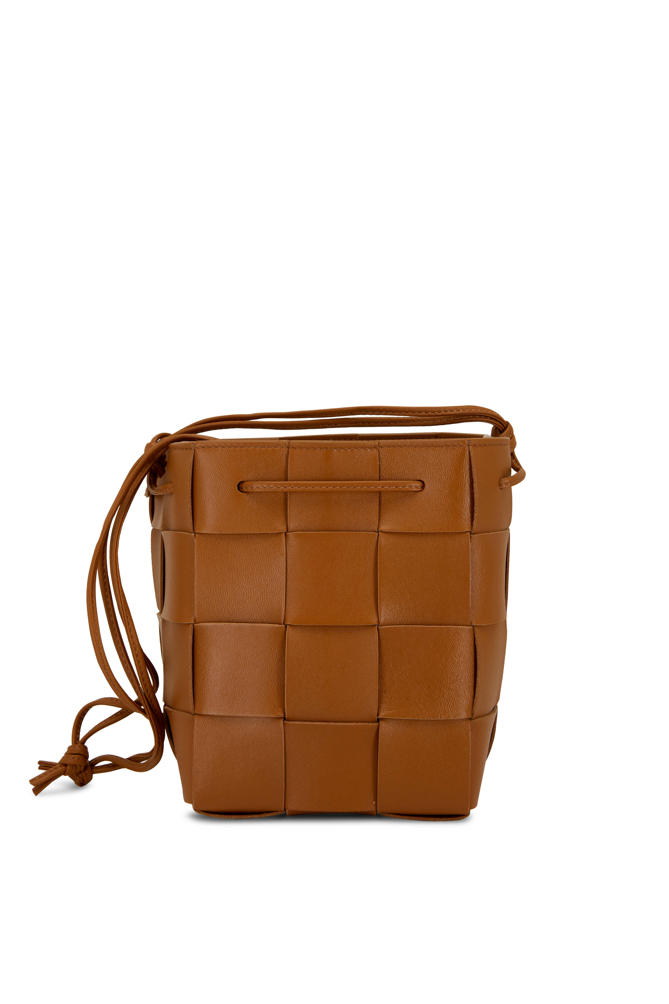 Bottega Veneta Women's Small Camel Cassette Bucket Crossbody Bag | by Mitchell Stores