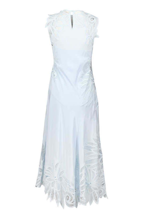 lace embroidered dress Blue & White Embroidered Dress – Heidi Boutique main image 0